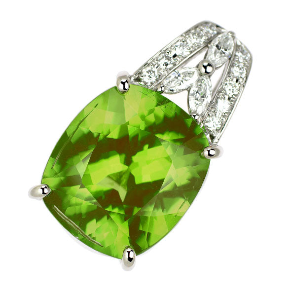 Pt900 ペリドット ダイヤモンド ペンダントトップ 7.34ct D0.24ct