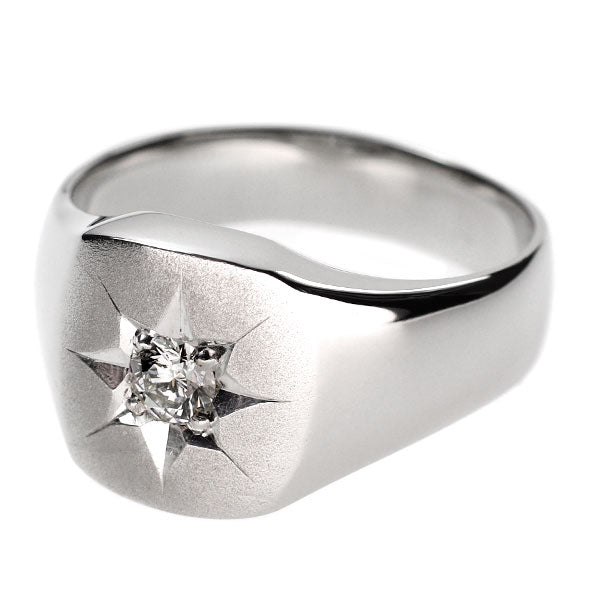 Pt900 ダイヤモンド リング 0.30ct 印台