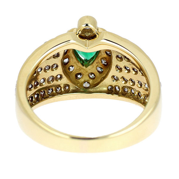 K18YG エメラルド ダイヤモンド リング 0.33ct D0.76ct