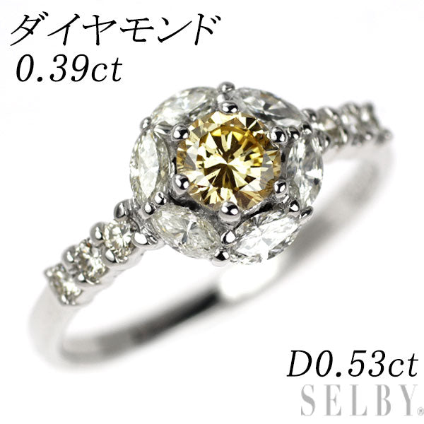 K18WG ダイヤモンド リング 0.39ct D0.53ct