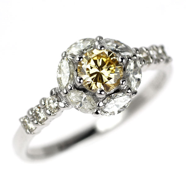 K18WG ダイヤモンド リング 0.39ct D0.53ct