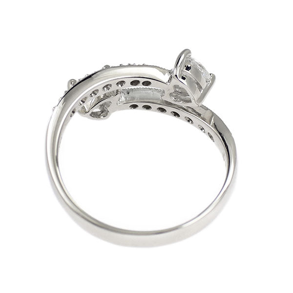 K18WG ハートシェイプ ダイヤモンド リング 0.65ct D0.10ct