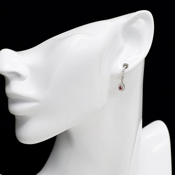 Pt950/ Pt900 ルビー ダイヤモンド ピアス 0.17ct D0.46ct