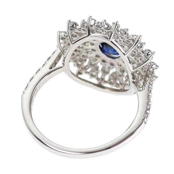 Pt950 サファイア ダイヤモンド リング 0.70ct D0.93ct