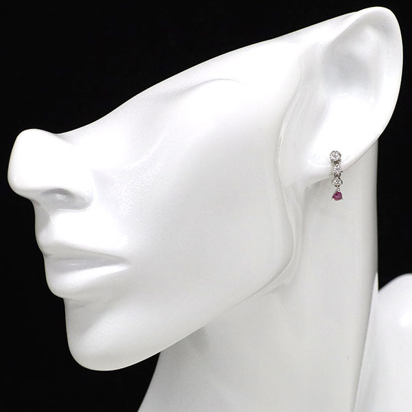 Pt900 ルビー ダイヤモンド ピアス 0.30ct D0.32ct