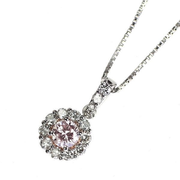 希少 Pt950/ Pt850 天然ピンクダイヤモンド ペンダントネックレス 0.176ct FP VS1 D0.20ct
