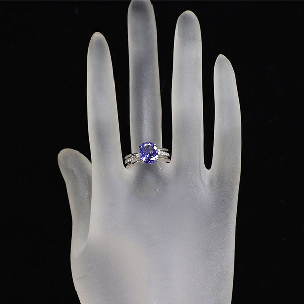 Pt900 タンザナイト ダイヤモンド リング 1.66ct D0.15ct