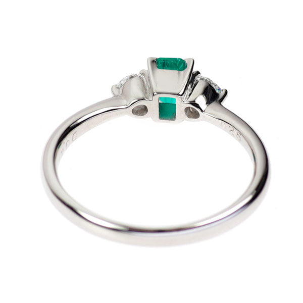 Pt900 エメラルド ダイヤモンド リング 0.25ct D0.21ct