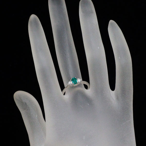 Pt900 エメラルド ダイヤモンド リング 0.25ct D0.21ct