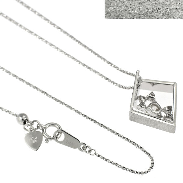 ラッセル K18WG 多面カット ダイヤモンド ペンダントネックレス 0.215ct D0.13ct
