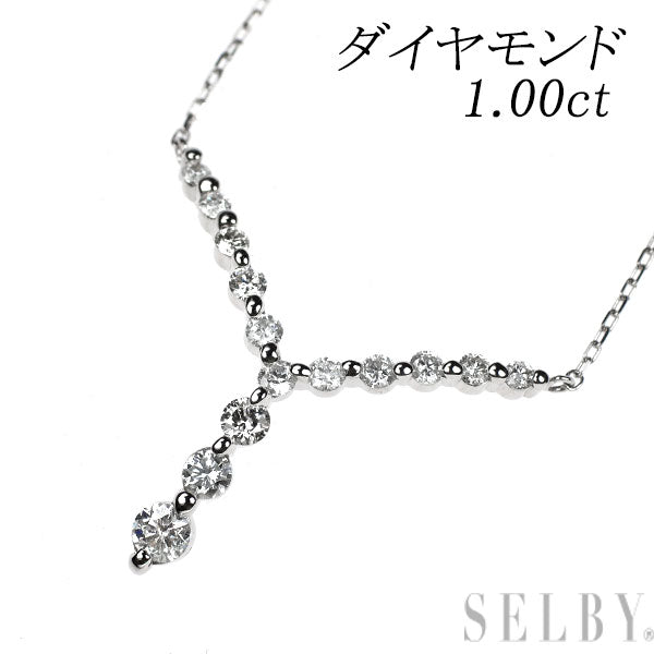K18WG ダイヤモンド ペンダントネックレス 1.00ct