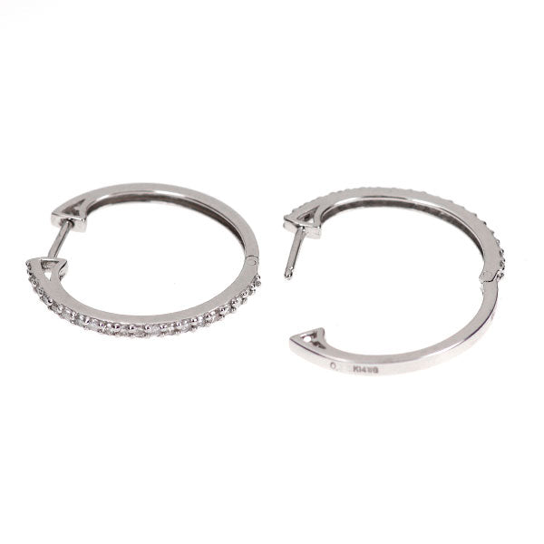 K14WG ダイヤモンド フープ ピアス 0.50ct