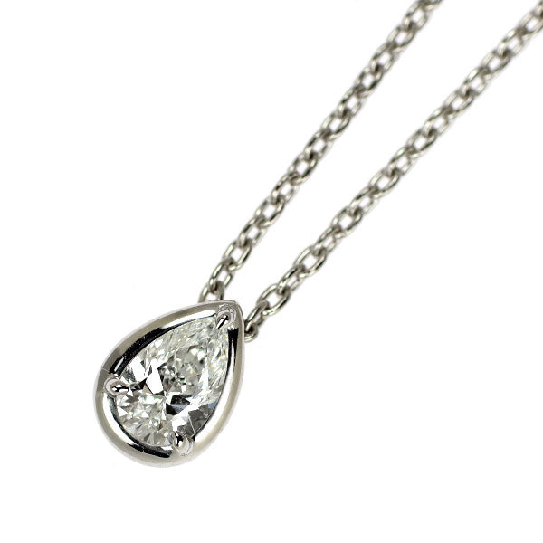 銀座和光 K18WG ペアーシェイプ ダイヤモンド ペンダントネックレス 0.20ct
