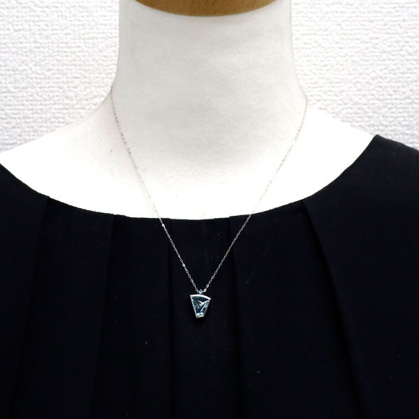Pt950/ Pt850 アクアマリン パライバトルマリン ペンダントネックレス 1.60ct T0.02ct