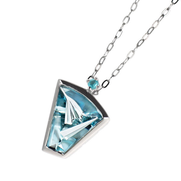 Pt950/ Pt850 アクアマリン パライバトルマリン ペンダントネックレス 1.60ct T0.02ct