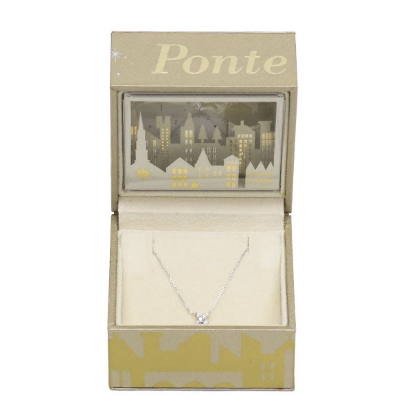 ポンテヴェキオ Pt999/ Pt850 ダイヤモンド ペンダントネックレス 0.10ct