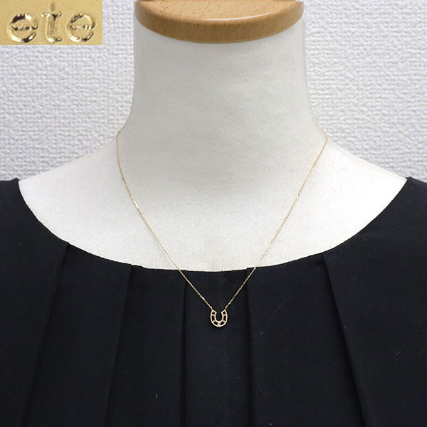 エテ/ete K18YG ダイヤモンド ペンダントネックレス 馬蹄