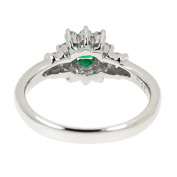 Pt900 エメラルド ダイヤモンド リング 0.25ct D0.25ct