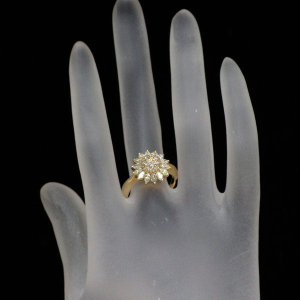 K18YG ダイヤモンド リング 1.40ct フラワー