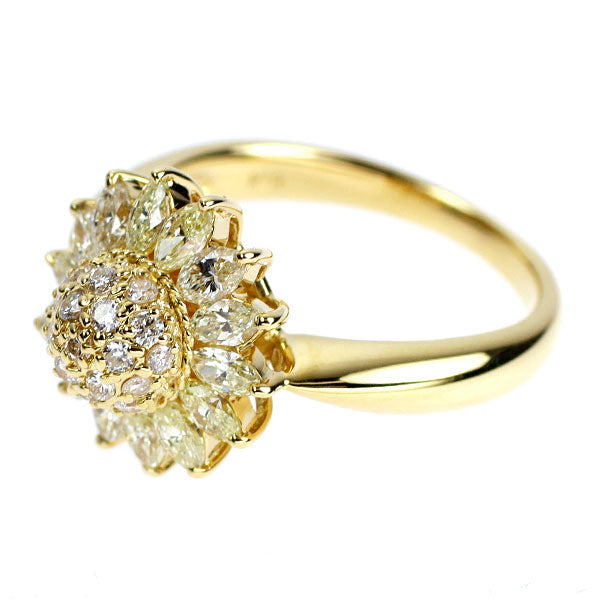 K18YG ダイヤモンド リング 1.40ct フラワー