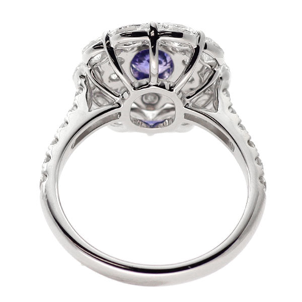 K18WG サファイア ダイヤモンド リング 1.13ct D1.61ct