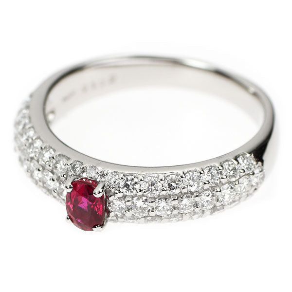 Pt900 ルビー ダイヤモンド リング 0.498ct D1.12ct
