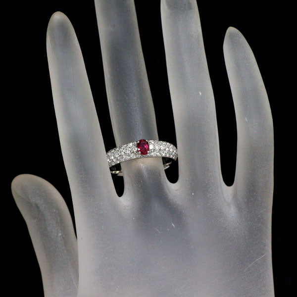 Pt900 ルビー ダイヤモンド リング 0.498ct D1.12ct