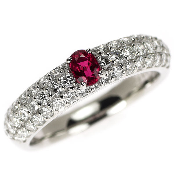 Pt900 ルビー ダイヤモンド リング 0.498ct D1.12ct