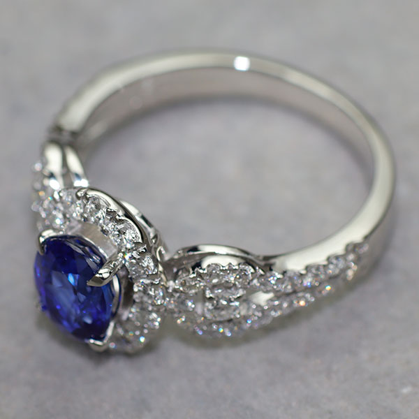Pt900 サファイア ダイヤモンド リング 1.278ct D0.67ct