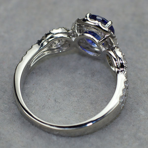Pt900 サファイア ダイヤモンド リング 1.278ct D0.67ct