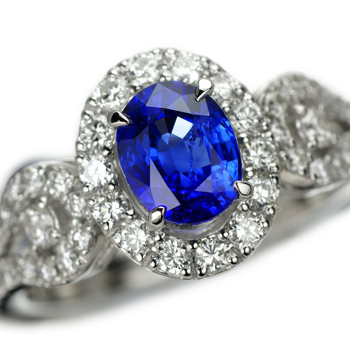 Pt900 サファイア ダイヤモンド リング 1.278ct D0.67ct