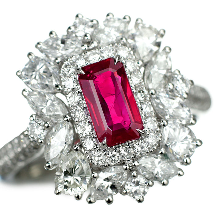 Pt950 ルビー ダイヤモンド リング 1.005ct D1.76ct