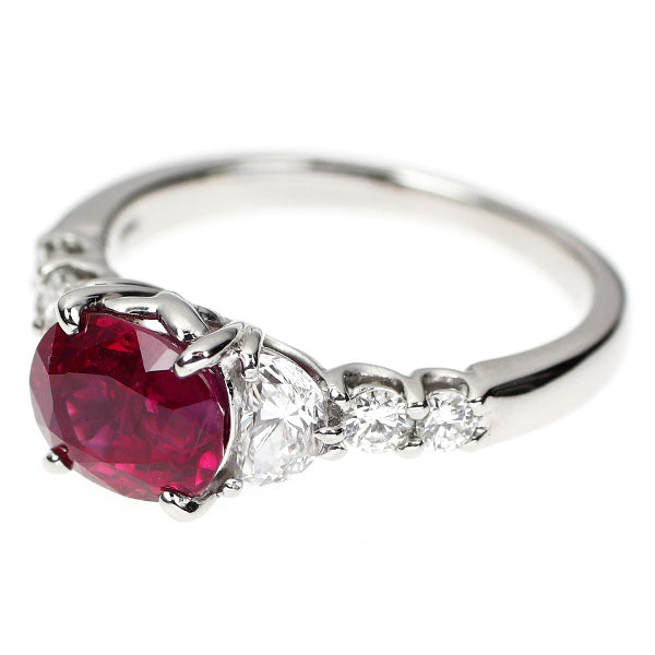 Pt900 ビルマ産 マイナー ルビー ダイヤモンド リング 2.38ct D0.78ct