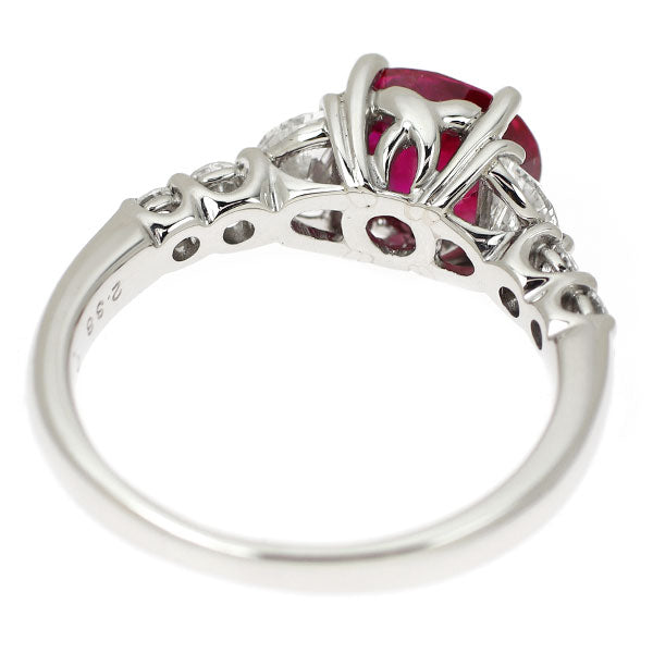 Pt900 ビルマ産 マイナー ルビー ダイヤモンド リング 2.38ct D0.78ct