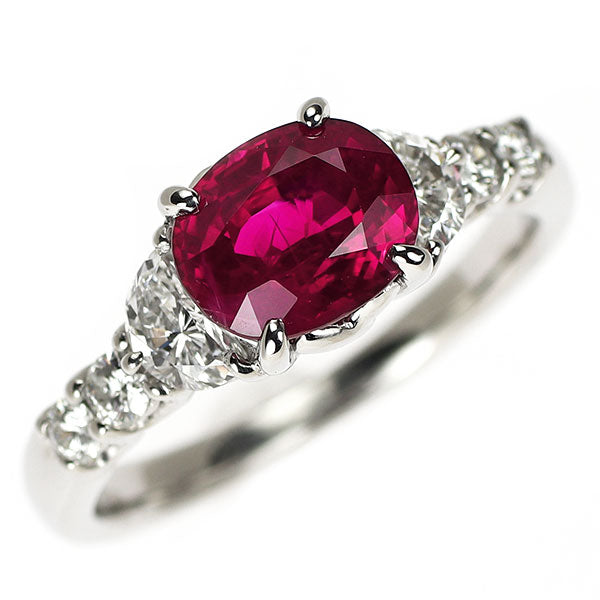 Pt900 ビルマ産 マイナー ルビー ダイヤモンド リング 2.38ct D0.78ct