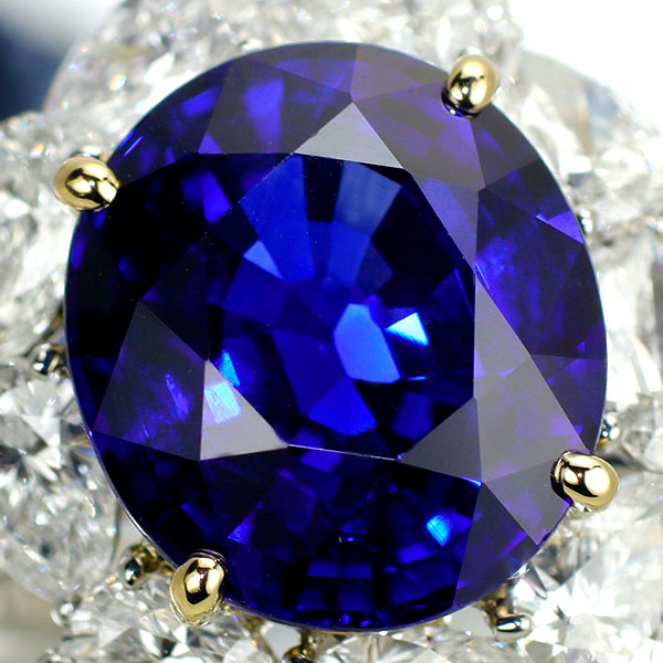 Pt950/ K18YG スリランカ産 ロイヤルブルー サファイア ダイヤモンド リング 7.95ct D3.07ct