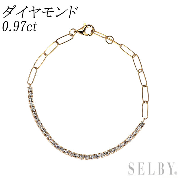 K18PG ダイヤモンド ブレスレット 0.97ct