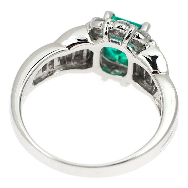 Pt900 エメラルド ダイヤモンド リング 1.06ct D0.73ct