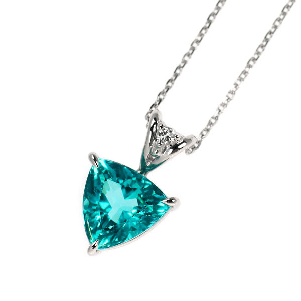 Pt900/ Pt850 アパタイト ダイヤモンド ペンダントネックレス 2.14ct D0.02ct