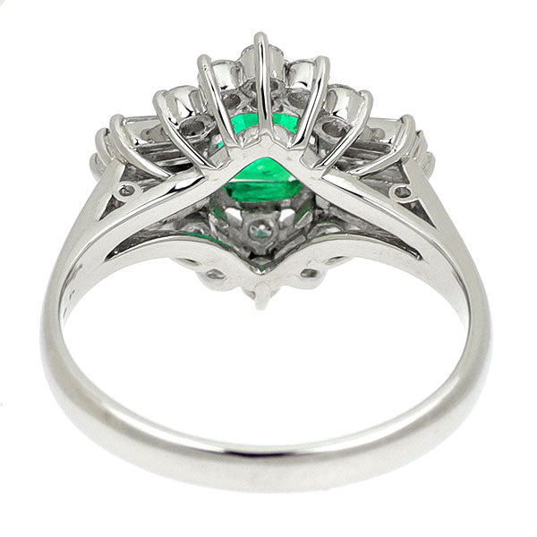 Pt900 エメラルド ダイヤモンド リング 0.77ct D0.56ct
