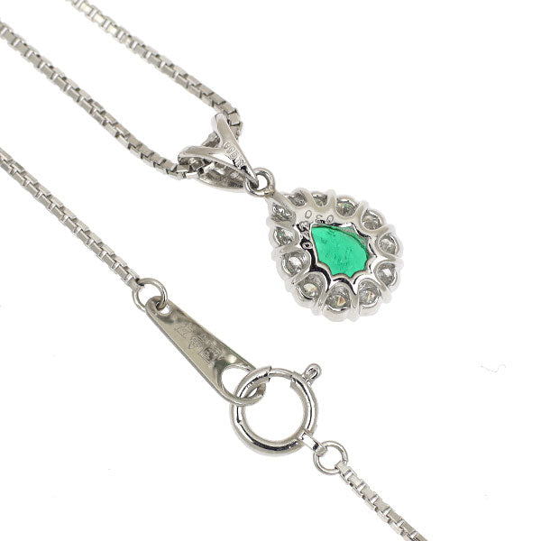 Pt900/ Pt850 エメラルド ダイヤモンド ペンダントネックレス 0.43ct D0.30ct