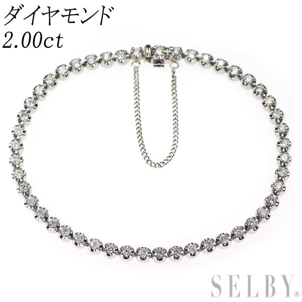 Pt850 ダイヤモンド テニス ブレスレット 2.00ct — セルビーオンライン
