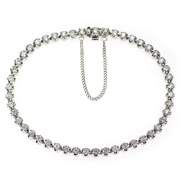 Pt850 ダイヤモンド テニス ブレスレット 2.00ct