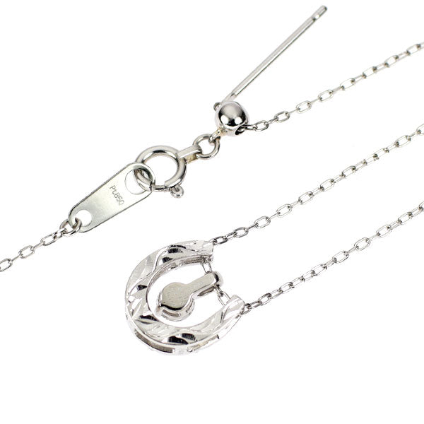Pt900/ Pt850 ダイヤモンド ペンダントネックレス 0.172ct E SI2 G D0.19ct 馬蹄 リバーシブル