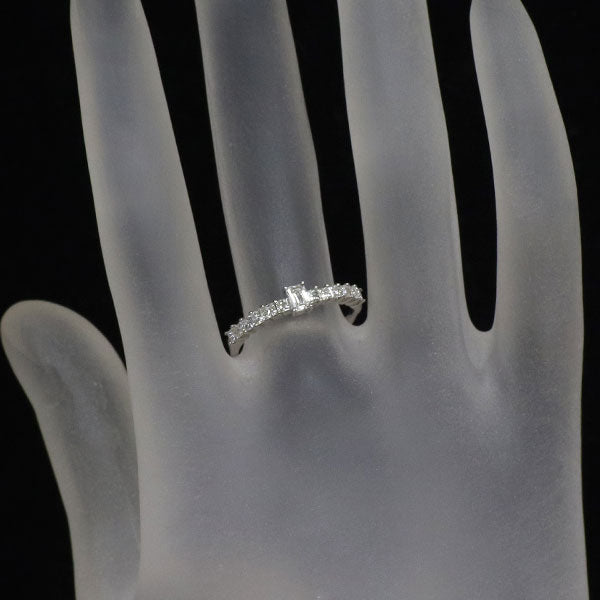 GSTV Pt950 クリスカット/プリンセスカットダイヤモンド リング 0.15ct D0.35ct