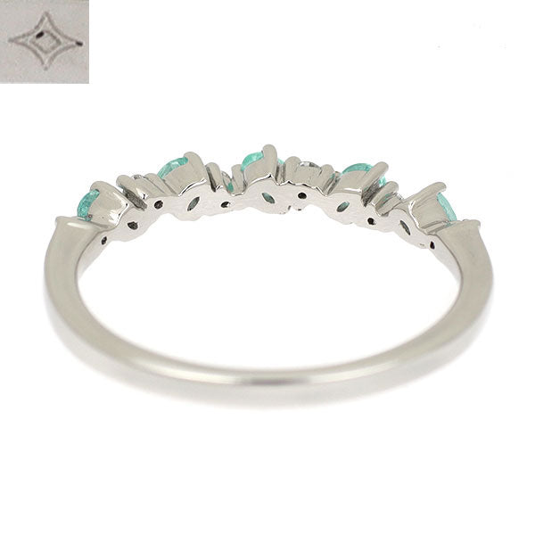 GSTV Pt950 パライバトルマリン ダイヤモンド リング 0.12ct D0.06ct