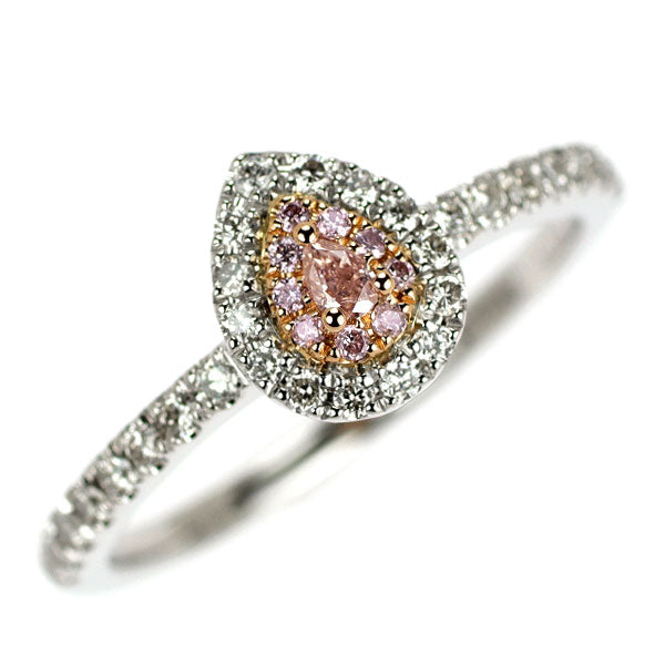 希少 Pt900/ K18PG 天然ピンク ダイヤモンド リング 0.038ct FOP VS2 PD0.04ct D0.22ct