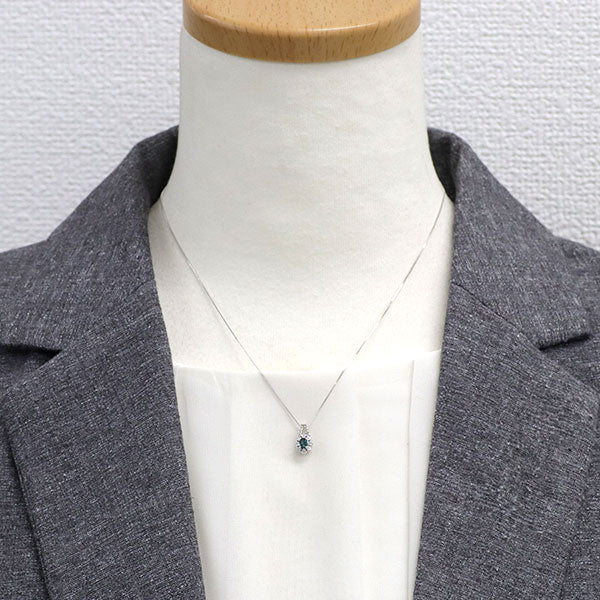 希少 K18WG アレキサンドライト ダイヤモンド ペンダントネックレス 0.18ct D0.16ct