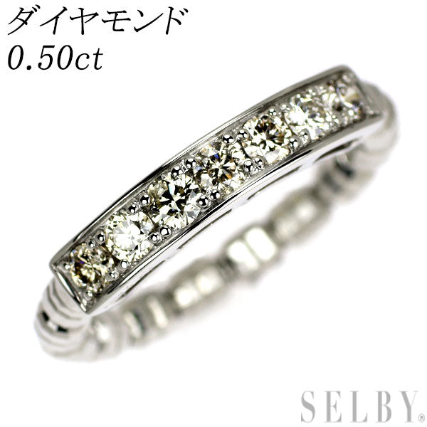 Pt950 ダイヤモンド リング 0.50ct 伸縮式 フリーサイズ