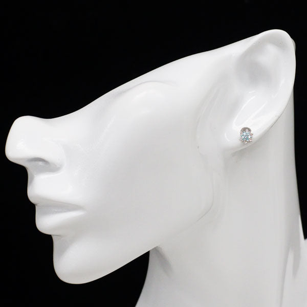 希少 K18WG パライバトルマリン ダイヤモンド ピアス 0.12ct D0.10ct